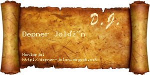 Depner Jolán névjegykártya